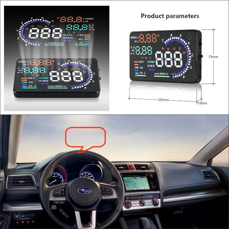 をスバルフォレスター レガシィ アウトバック15 16車のヘッドアップディスプレイ安全運転画面プロジェクター Refkectingフロントガラス Leather Bag