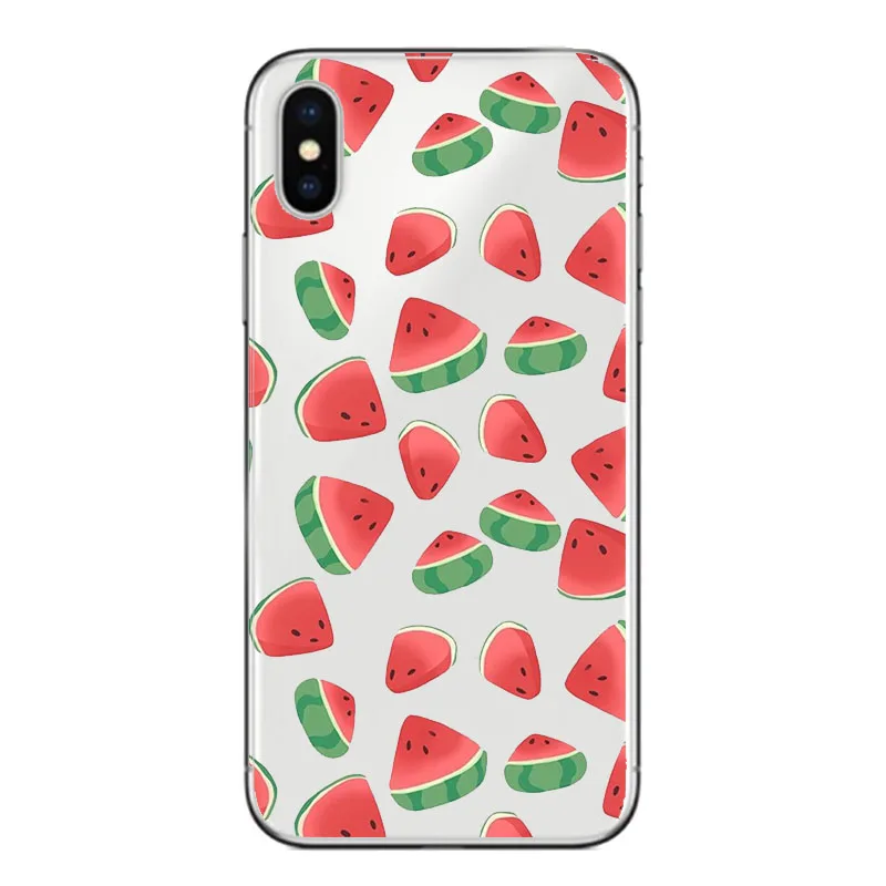 Силиконовый мягкий прозрачный TPU Fundas Capinha с изображением фруктов ананаса арбуза