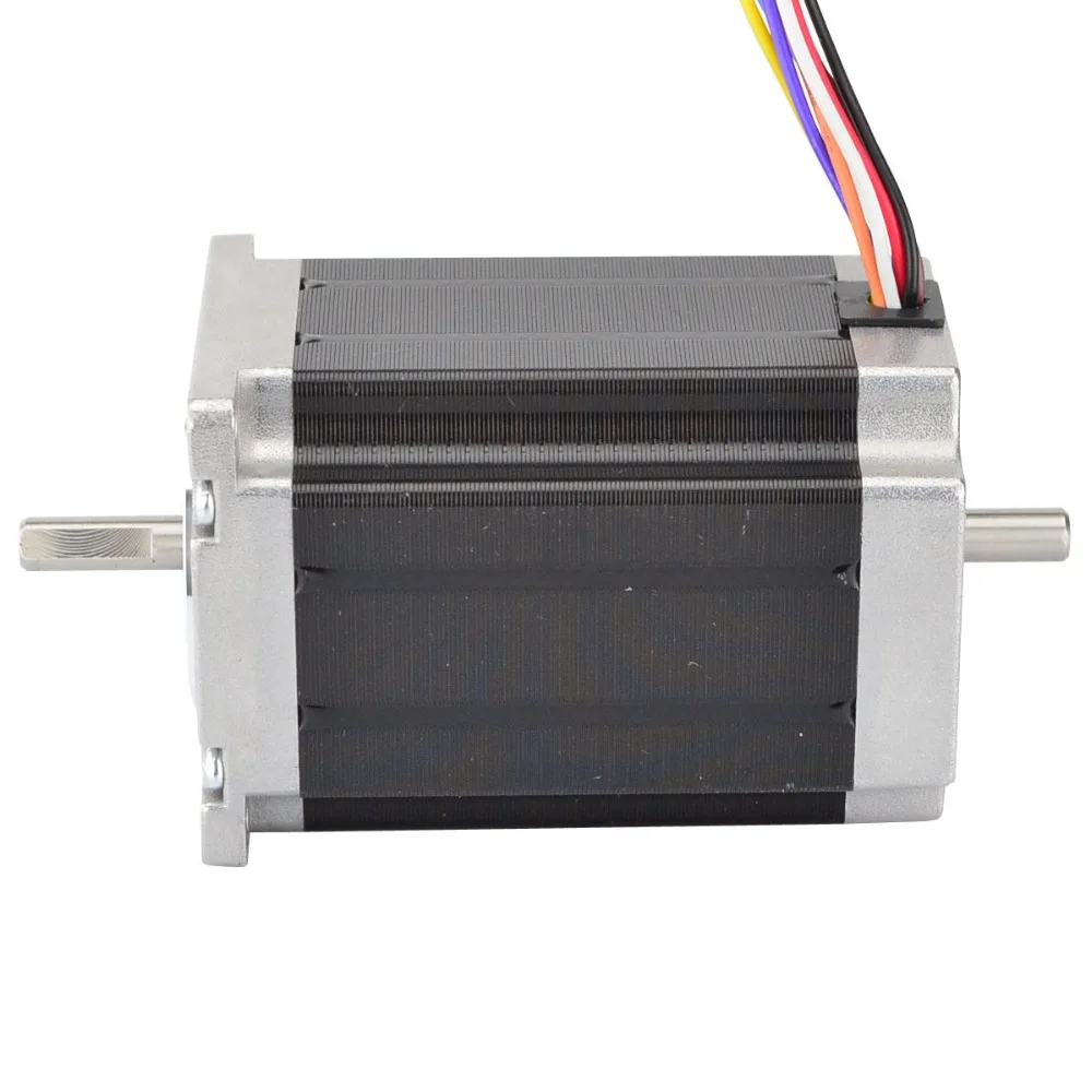Двойной вал Nema 23 шаговый двигатель 2.83Nm/400oz. in 4A 8-wire 6,35 мм CNC мельница токарный станок маршрутизатор