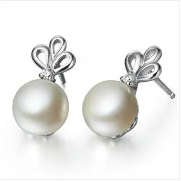 2014 New style fashion jewelry natural freshwater pearl earrings S925 silver SE0080PL | Украшения и аксессуары