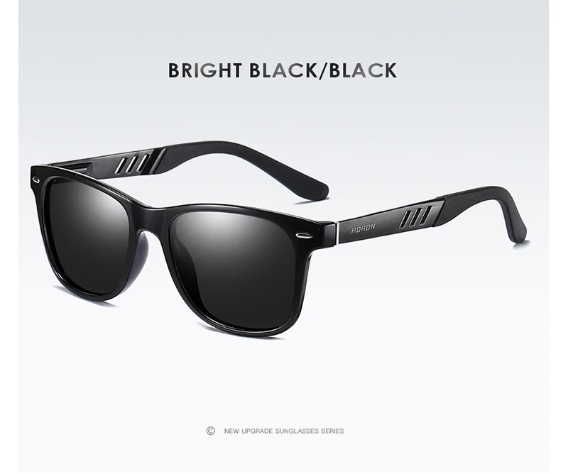 Bright black -Black Новинка, поляризованные солнцезащитные очки для мужчин и женщин, для вождения, очки ночного видения, модные солнцезащитные очки, UV400, gafas de sol hombre - Цвет линз: Bright black -Black
