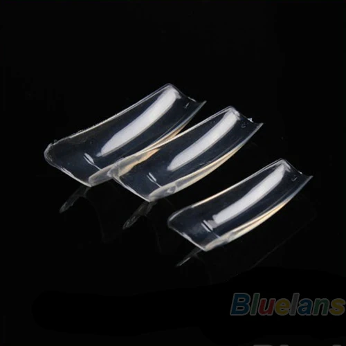 Оптовая продажа 500 шт. прозрачный белый цвет искусственный дизайн ногтей