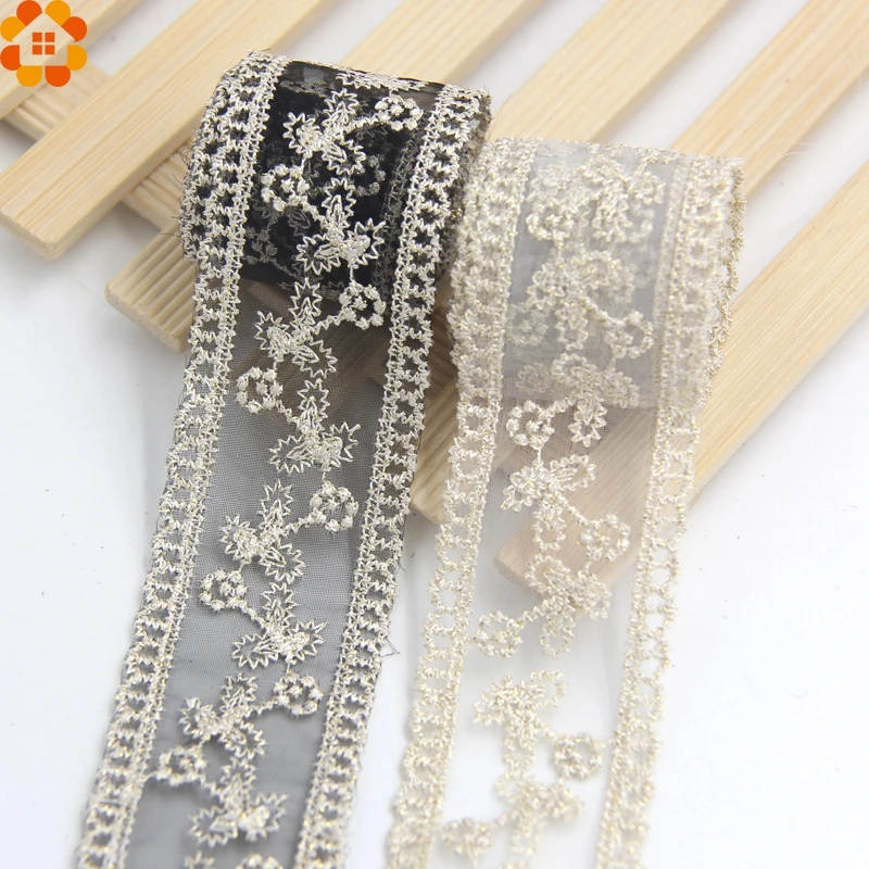 Высокое качество! 3 ярдов/партия Милая Ткань кружево вышивка сетка отделка для