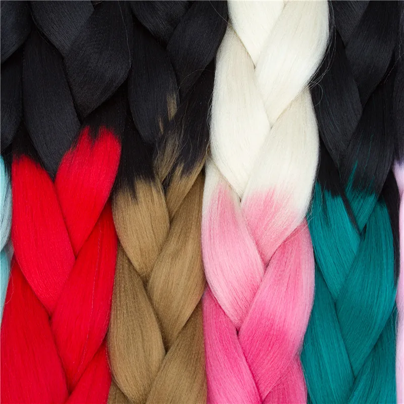 Мисс Рола jumbo косы Ombre Плетение Пучки Волос 32in 165 г/шт. 2 Tone Высокая Температура