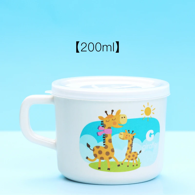 Giraffe Прекрасный мультфильм животных дети воды Кубок защита падения Небьющийся безопасность бамбуковое волокно дети ребенок Молоко Фруктовый сок кружка - Цвет: Giraffe