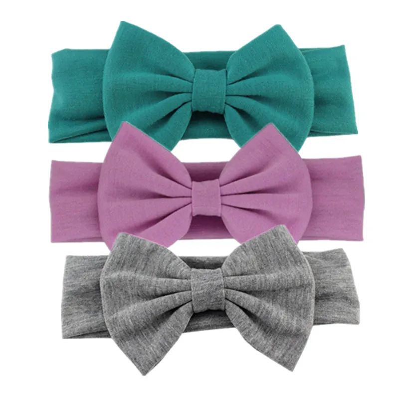 10pcs/lot High Quality Kids Cotton Headbands With 11CM Bows For Birth Girls Top Quality Headwear