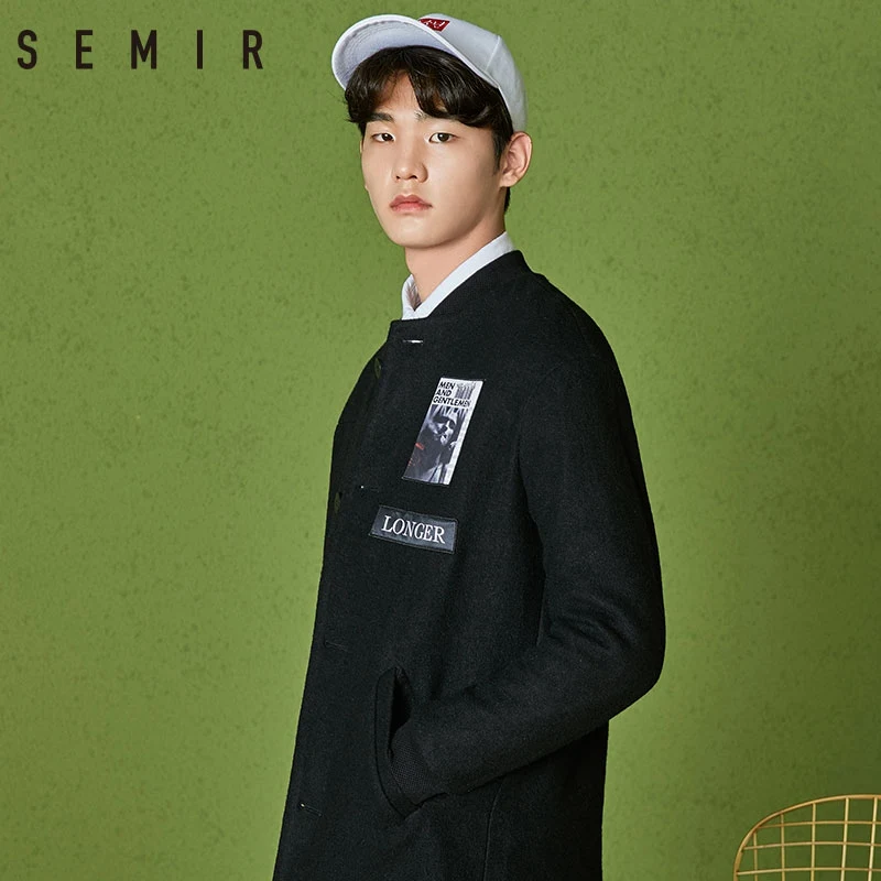 Semir шерстяное пальто мужское 2019 зимнее новое длинное Корейская мода ветровка для