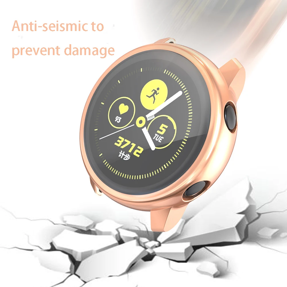 Чехол для samsung galaxy watch, активный Чехол, бампер, аксессуары для часов, протектор, полное покрытие, силиконовый защитный чехол для экрана