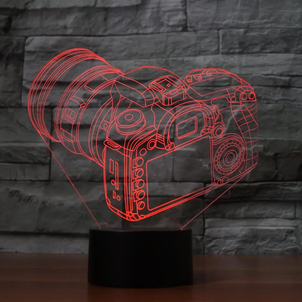 Акриловая модель камеры 3D ночник для детской спальни декоративная лампа