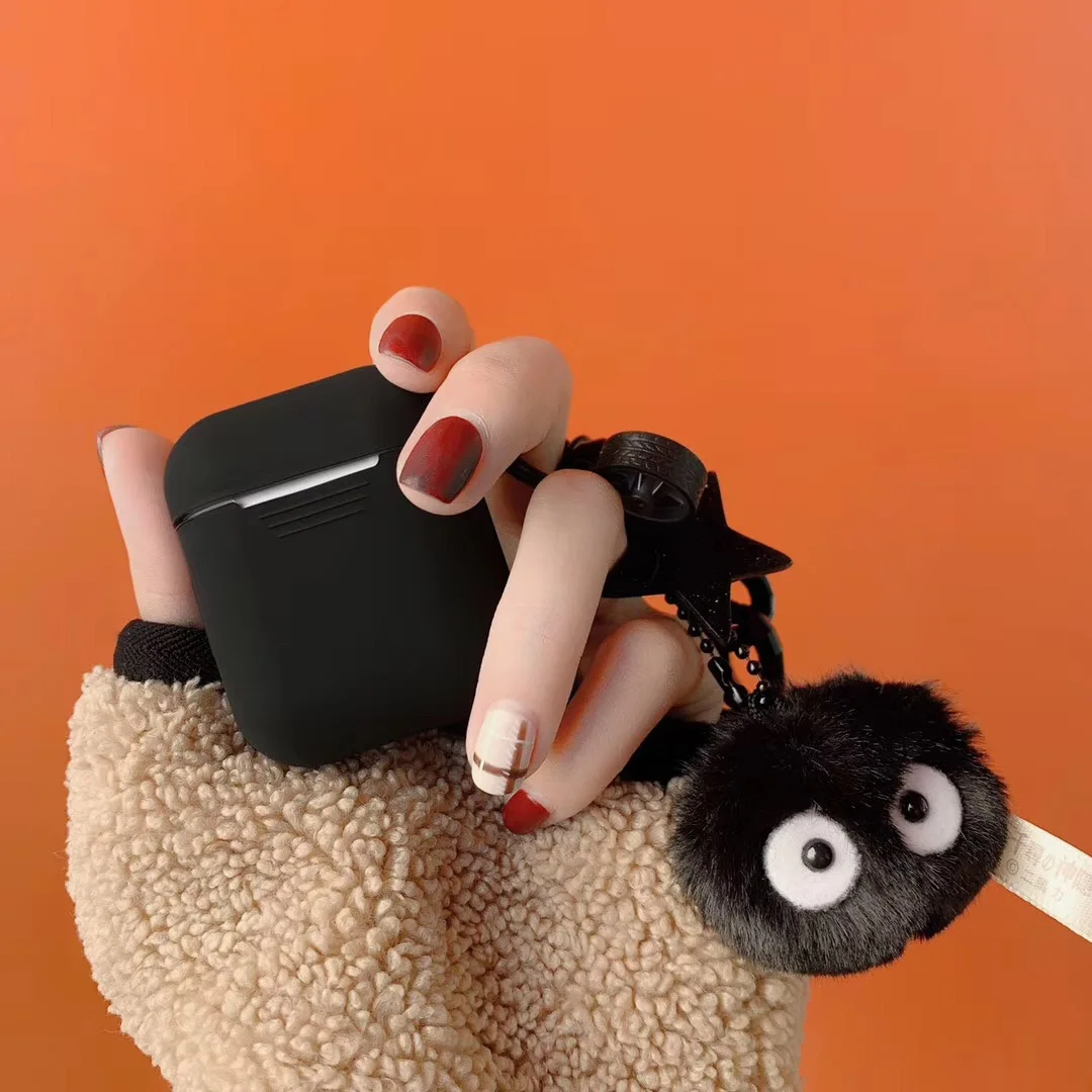 Cute 3D Plush Doll Totoro key pendant &amp Silicone Bluetooth Wireless Earphone Case for AirPods Air Pods Charging Box Keychain |