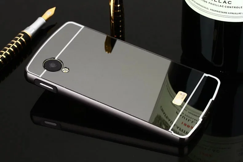 Модный металлический каркас + зеркальный акриловый чехол на LG Nexus 5 Телефон задняя