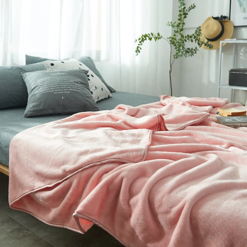 Slowdream Jade Color Flannel Blanket Throw Soft Print Winter Elegant Wrap Super Sleeping Bed 5 Size 1pcs | Дом и сад