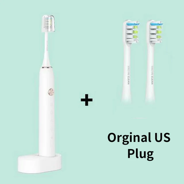 US white Kit Xiao mi jia зубная щетка Soocare X3 Soocas обновленная электрическая звуковая умная очистка Bluetooth Водонепроницаемая беспроводная зарядка mi Home APP - Цвет: US white Kit