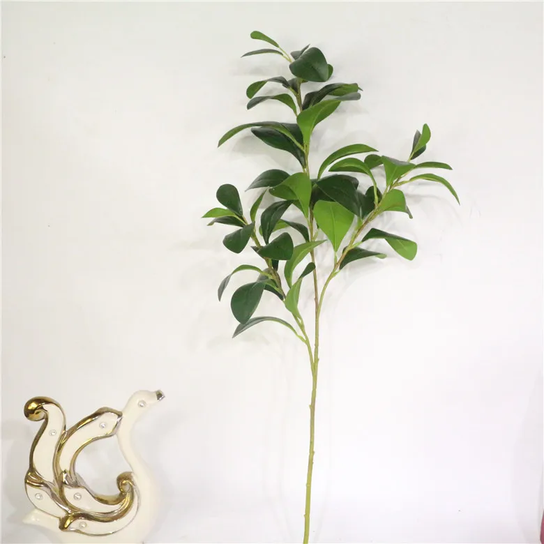 Искусственная трава с 3 стеблями зеленые листья для гостиной сада травы стены