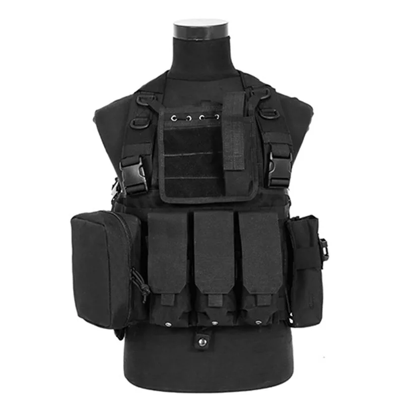 Военный RRV тактический жилет высокого качества 600D нейлон Молл системы CS Printball защитный жилет полицейское защитное оборудование BE12 - Цвет: Черный
