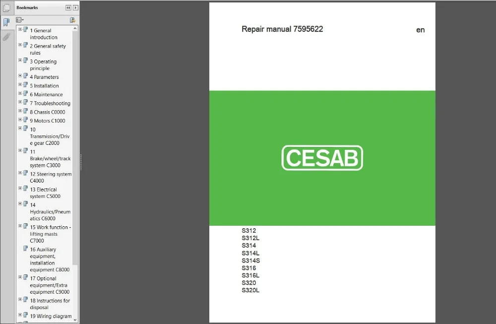 Полный DVD плеер для вилочного погрузчика Cesab запчасти каталог и обслуживание|eltis| |