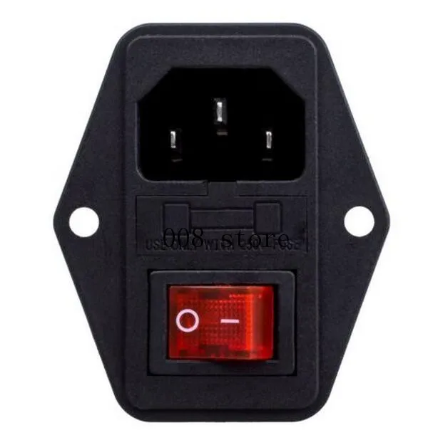 15A/250V 3pin AC Мощность розетка с клавишный выключатель питания слитный красный 4 |