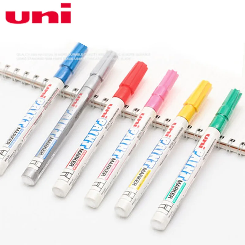 

12 Pcs/lot Uni marker pen PX-21 metallic Oil base markers for car wheel Stationery Office accessories school Writing Supplies