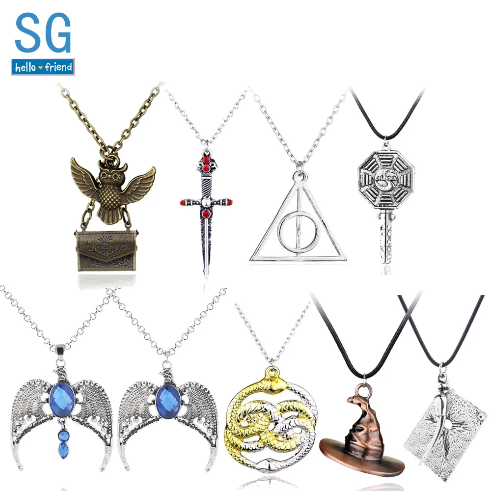 SG hp ожерелья Хогвартс Сортировка шляпа Гриффиндор меч Время Тернер Ravenclaw диадема медальон-крестраж Hedwig ювелирные изделия