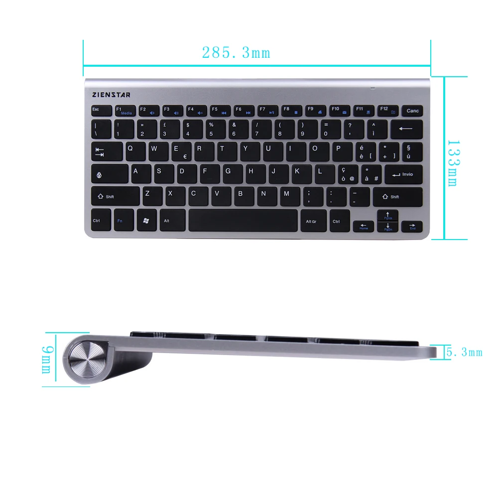 Zienstar итальянский Язык Ultra Slim 2 4G Беспроводной клавишные для Macbook ПК портативный