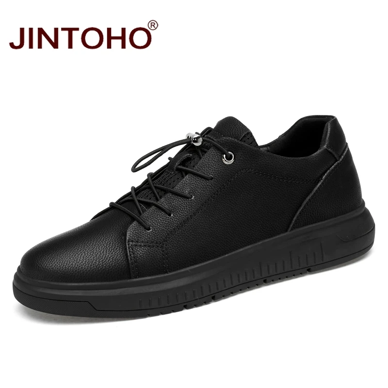 Туфли JINTOHO мужские из натуральной кожи Повседневная модная брендовая обувь на