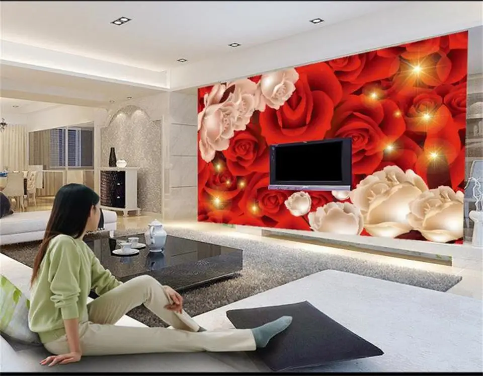 3D обои на заказ фотообои для гостиной с изображением мечты красных роз цветов