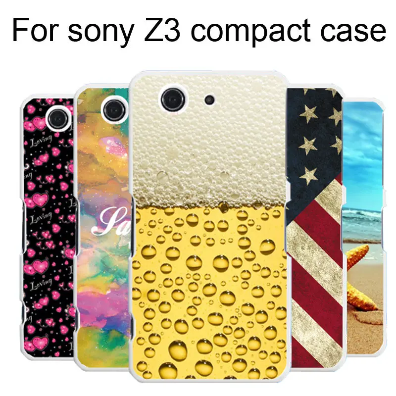 Colorful New Fashion Painting Transparent side Back Cover Cell Phone Case for Sony Xperia Z3 Compact / mini |