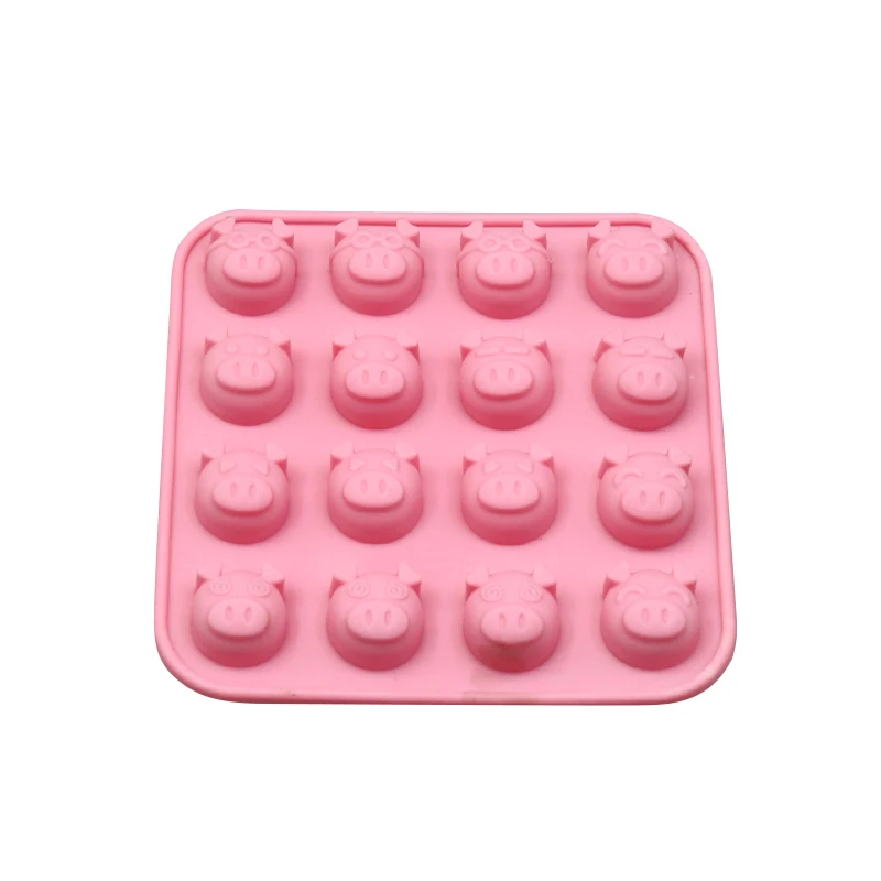 

16 Hole Cute Pig Silicone Chocolate Mold For Candy Jelly Pudding Mould DIY Craft Clay Cake Decoration Tool Nonstick Fondant Mold