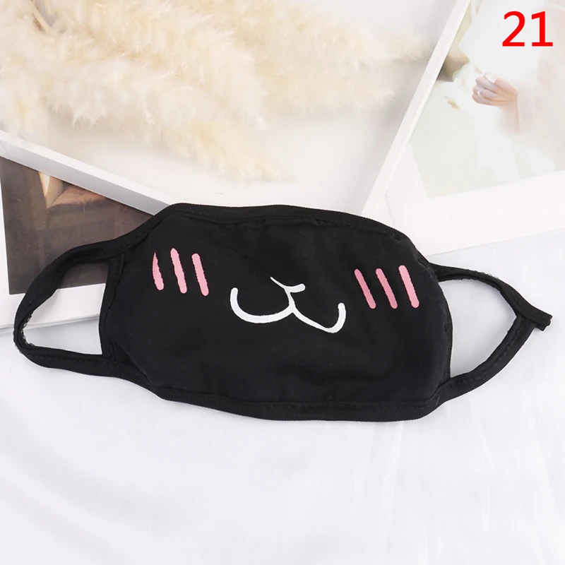 

1PC Black Anti-Dust Cotton Cute Bear Anime Cartoon Mouth Mask Kpop Teeth Mouth Muffle Face Mouth Masks Women Men