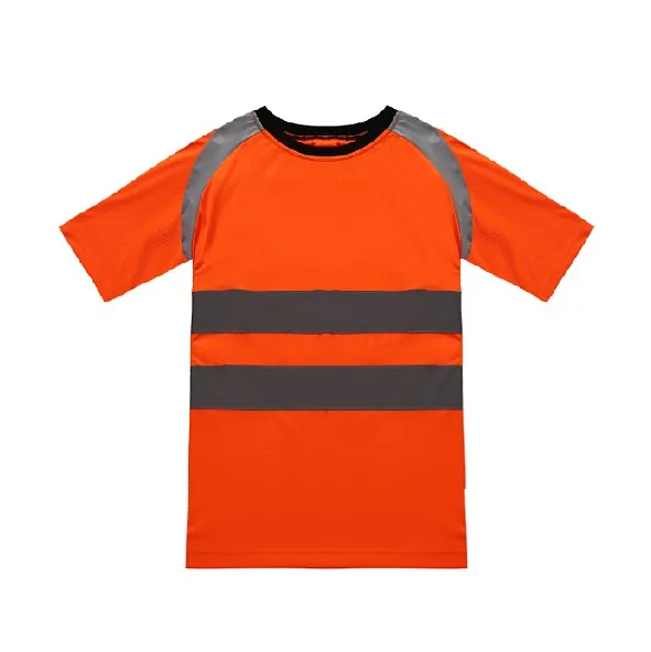 100% Флюоресцентный и оранжевый отражающий защитный полиэстер футболка|Беговые