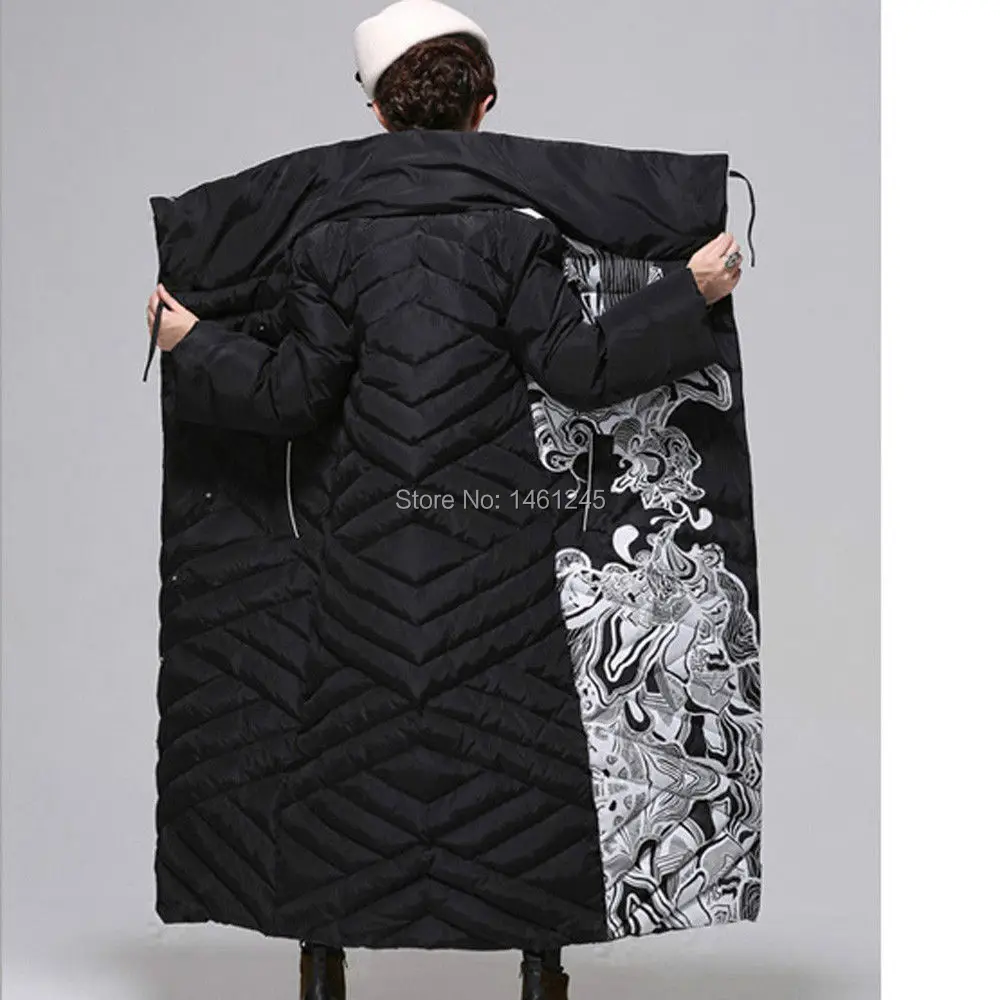 Women's Winter Down Jacket Coat Europe Floral Fashion Long Overcoat vintage y528 | Женская одежда