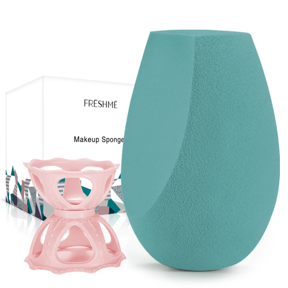 Зеленый спонж для макияжа лица красоты держатель гладкое профессиональное