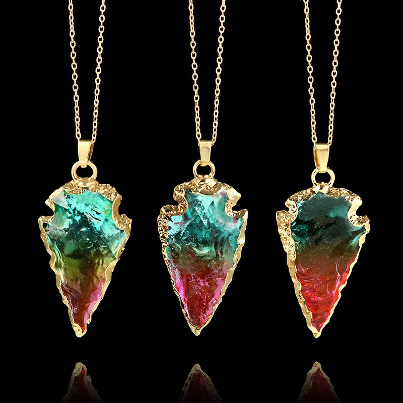 Ожерелье с подвеской из 100% натурального камня ожерелье нестандартные кварцевые