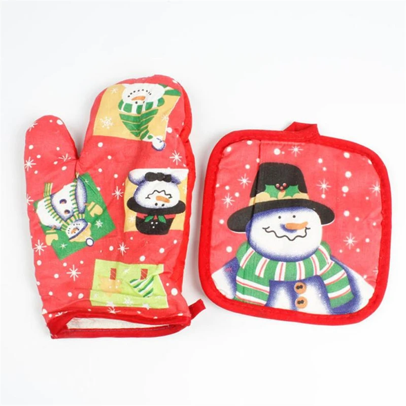 1 компл. рождество выпечки анти горячие перчатки печь и микроволновая изоляции
