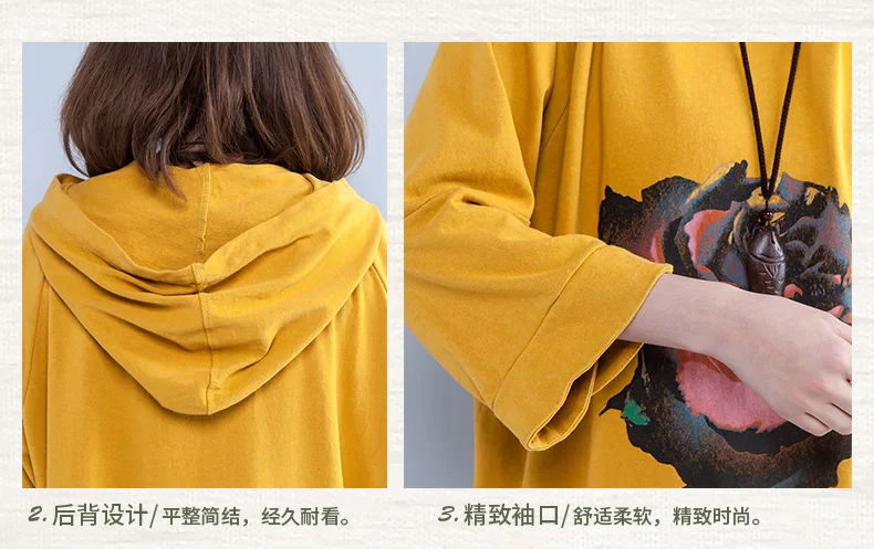 Женские Модные Новые повседневные хлопковые длинные толстовки 2018 весна осень