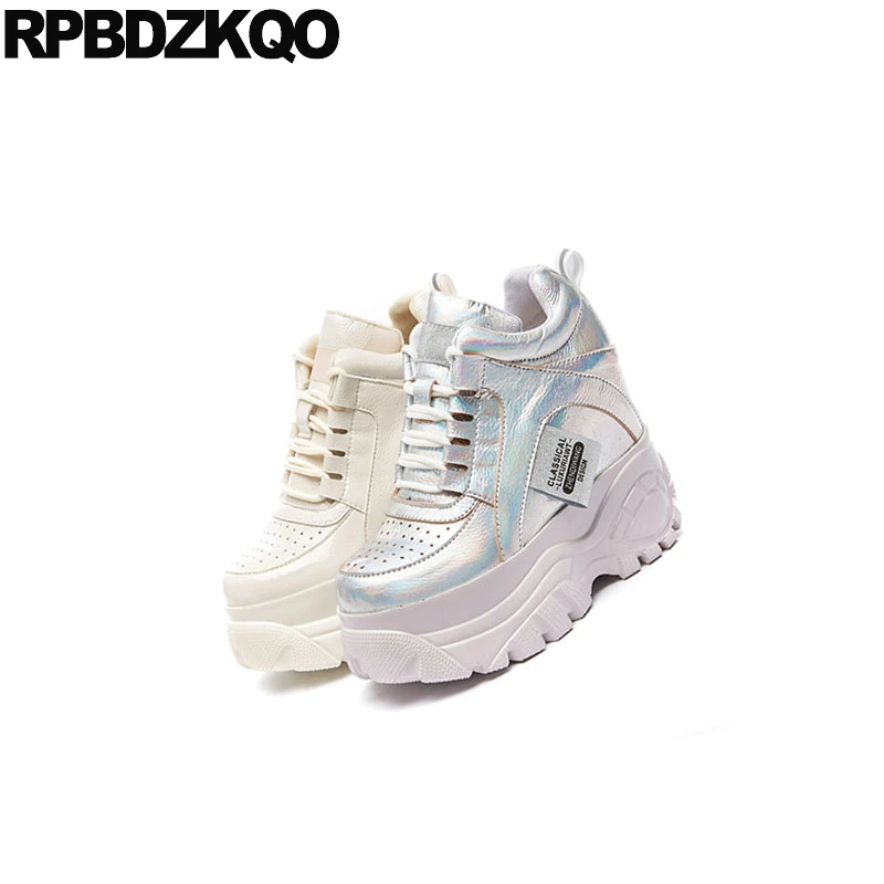 Женские туфли на платформе толстая подошва Роскошные со шнуровкой дышащие