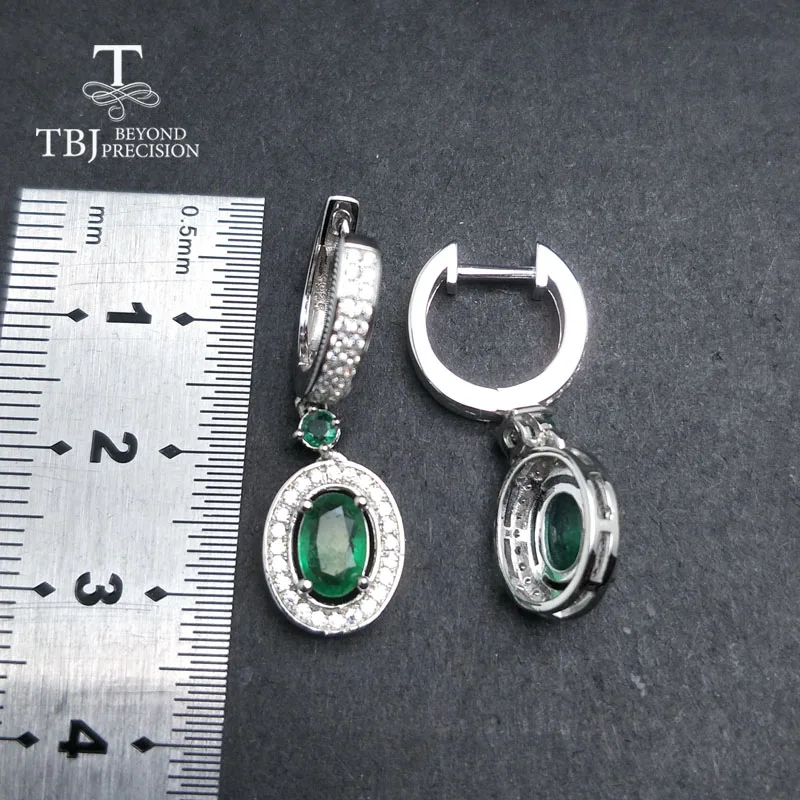Женские серьги с изумрудом TBJ Подарочные ювелирные украшения натуральными