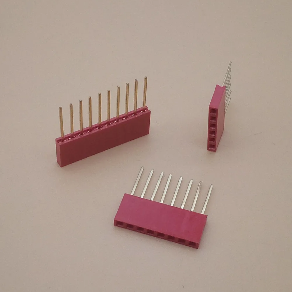 100 шт. 2 54 мм красные однорядные длинные штыри 11 разъем PCB 1*6/8/10Pin для