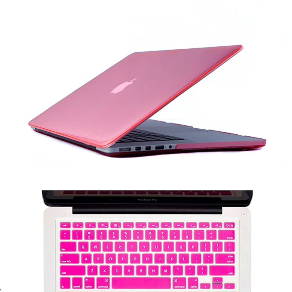 2в1 прозрачный чехол для Apple MacbookPro retina 11 12 13 15 для Mac Book Air 11 13 с сенсорной панелью - Цвет: pink