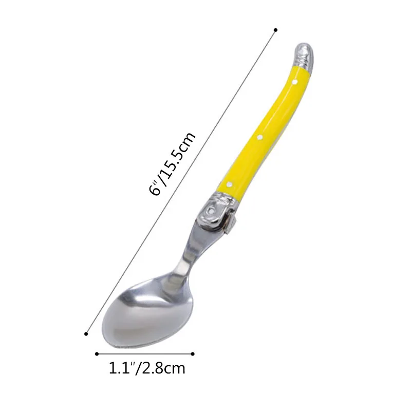 6 ''laguiole маленькие кофейные ложки набор чайных ложек для льда Радуга ABS Ручка