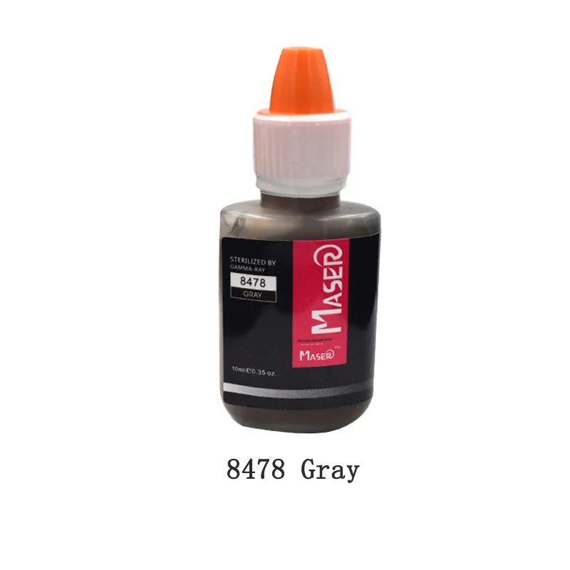 8478 Gray Постоянный Макияж Чернила для тату дополнительно пигмент Цвет 10 мл для татуировки бровей Подводка для глаз губ Make Up смешанный цвет Книги по искусству Татуировка Поставки татуаж пигмент тату пигмент краска для тату - Цвет: 8478 Gray