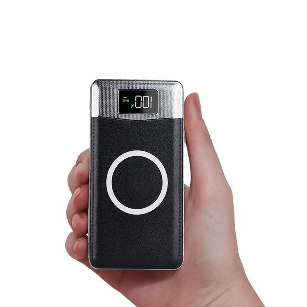 Портативный внешний аккумулятор 10000 мАч ЖК дисплей беспроводное зарядное