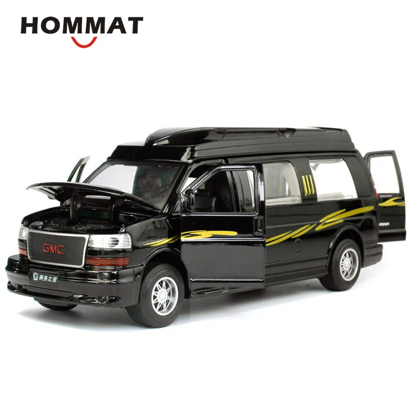HOMMAT моделирование 1:32 GMC Savana пассажирский фургон автомобиль литой под давлением модель автомобиля металлическая коллекция детский подарок автомобили игрушки для детей