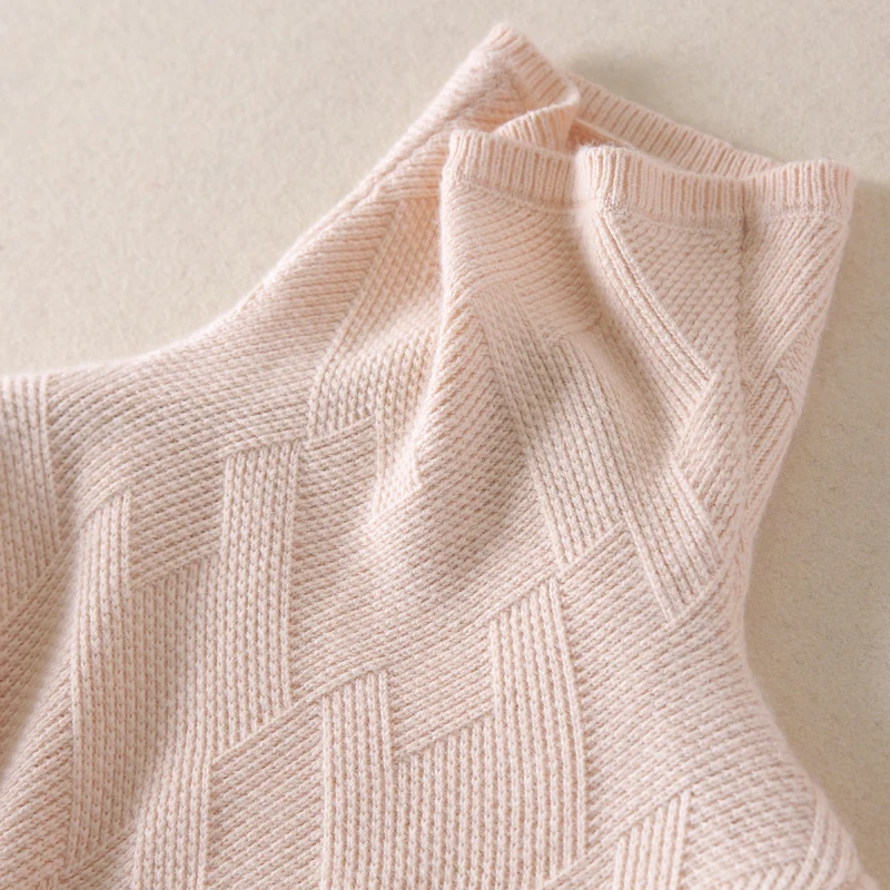 Женский вязаный кашемировый свитер с высоким воротником зимний теплый длинный