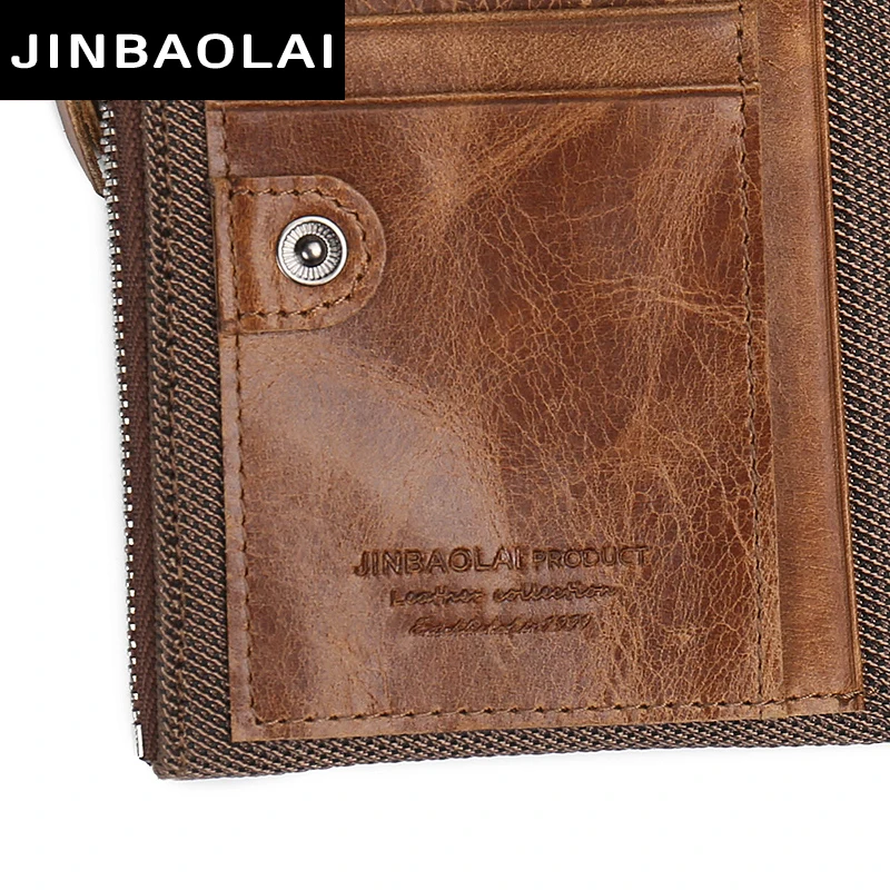 JINBAOLAI/горячая Распродажа мужской кошелек из натуральной воловьей кожи Crazy Horse