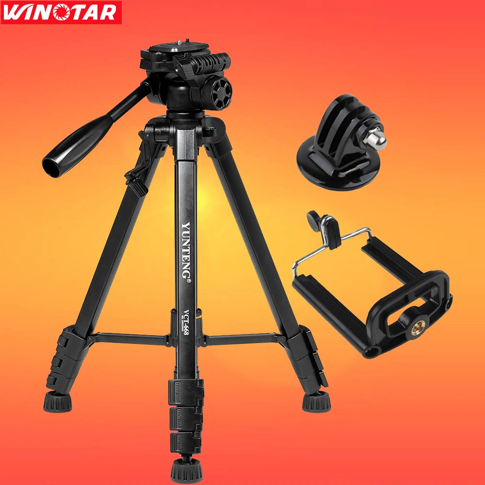 Штатив YUNTENG VCT 668 Pro с демпфирующей головкой Жидкостная сковорода для SLR/DSLR Canon Nikon +