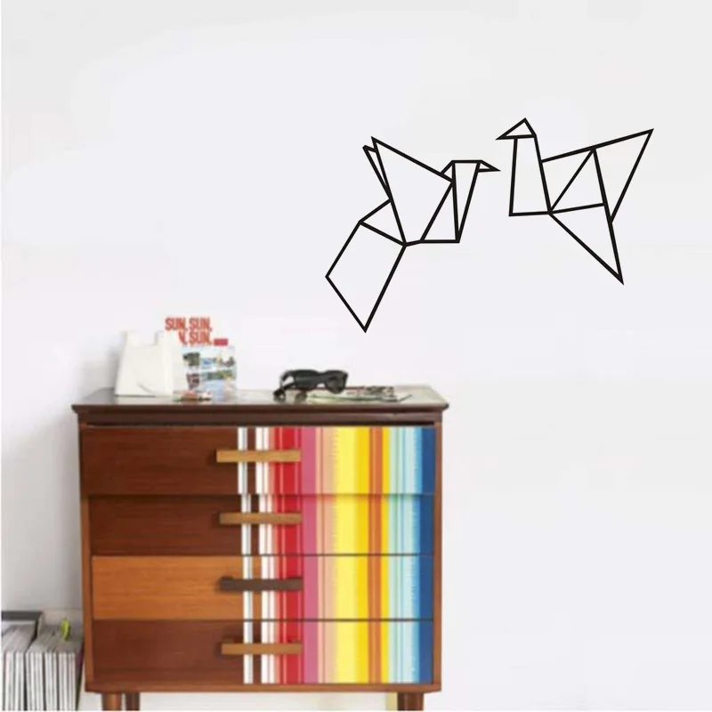 Геометрия бумажных журавликов стикер Dot Pattern Зеленый ПВХ стены наклейки Товары
