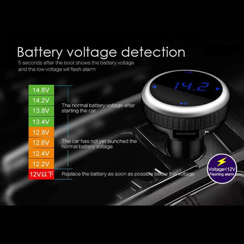 FM-трансмиттер YASOKRO Bluetooth-модулятор автомобильный комплект громкой связи