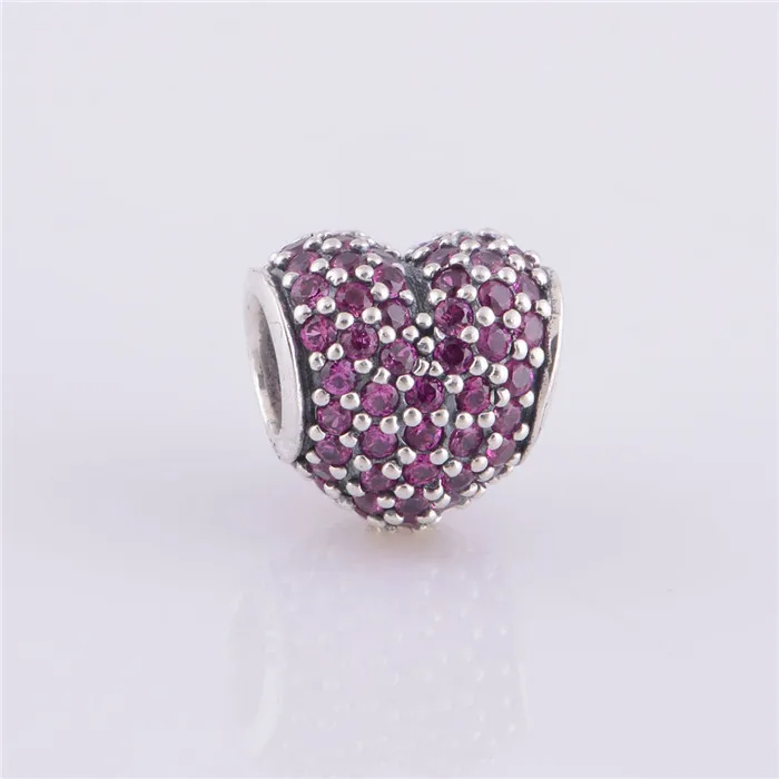 

Бусины-подвески с красным кубическим цирконом, подходят для браслетов Pandora