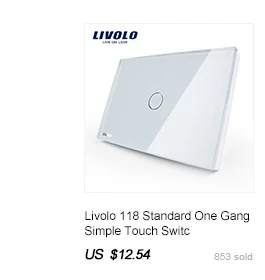 Livolo US/AU беспроводной дистанционный настенный светильник, AC 110~ 250 В, белая слоновая кость Хрустальная стеклянная панель, VL-C301R-81, без пульта дистанционного управления